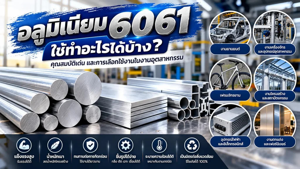 อลูมิเนียม 6061 คืออะไร? 1 อลูมิเนียม 6061 ใช้ทำอะไร? คุณสมบัติและการเลือกใช้งาน