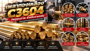 เพลาทองเหลือง C3604 สำหรับงานกลึง CNC และการผลิตชิ้นส่วนอุตสาหกรรม เช่น บูช ข้อต่อ น็อต และสกรู
