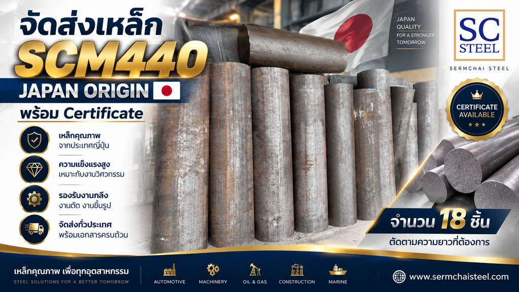 จัดส่งเหล็ก SCM440 Japan Origin จำนวน 18 ชิ้น พร้อม Certificate 2 image 2