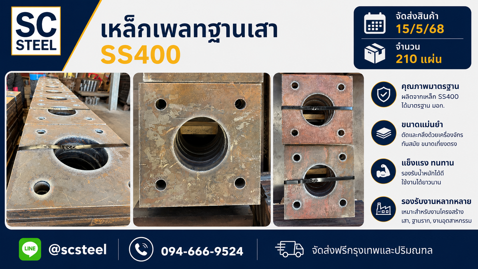 เหล็กเพลทฐานเสา 200 แผ่น 15 เหล็กเพลทฐานเสา 200 แผ่น