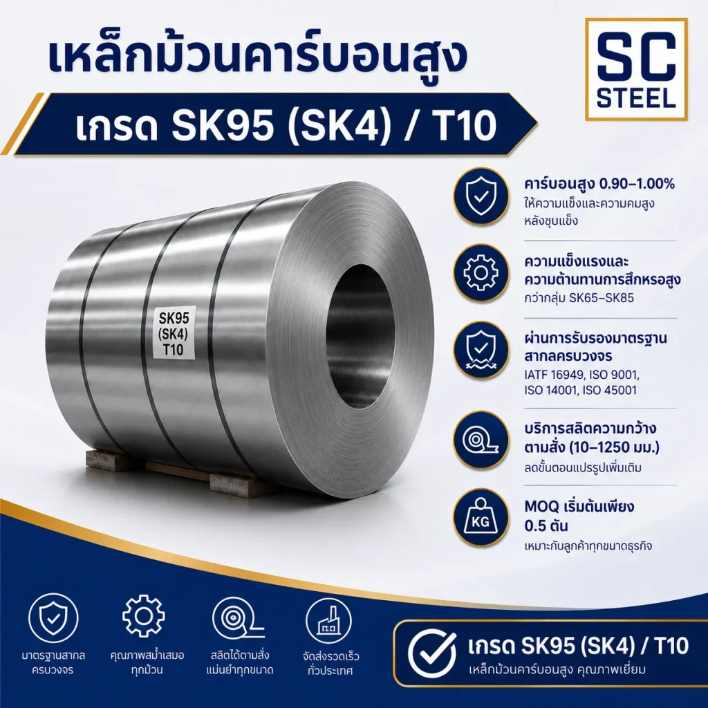เหล็กม้วนคาร์บอนสูง SK95 (SK4) T10