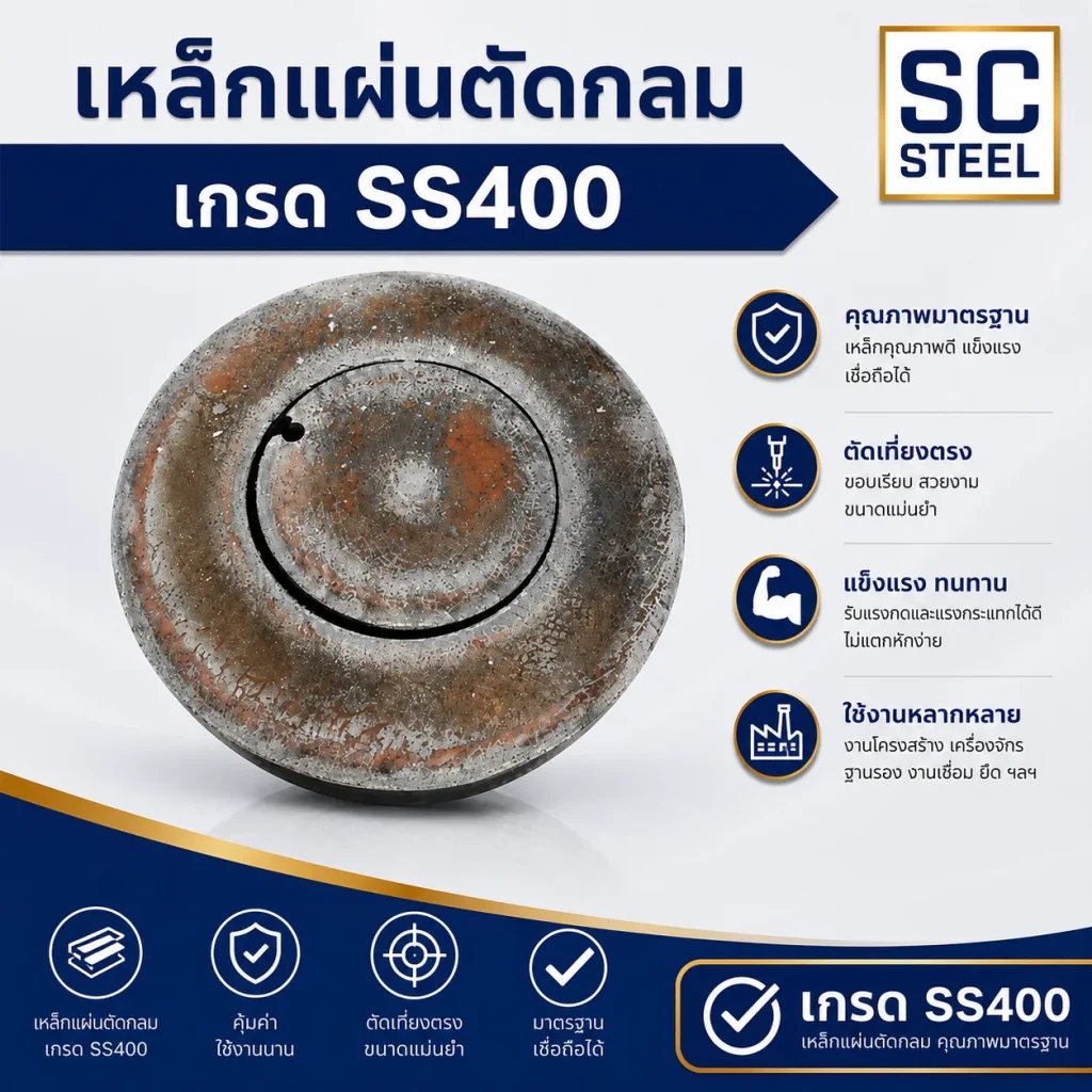 เหล็กแผ่นตัดกลม SS400 1 เหล็กแผ่นตัดกลม SS400